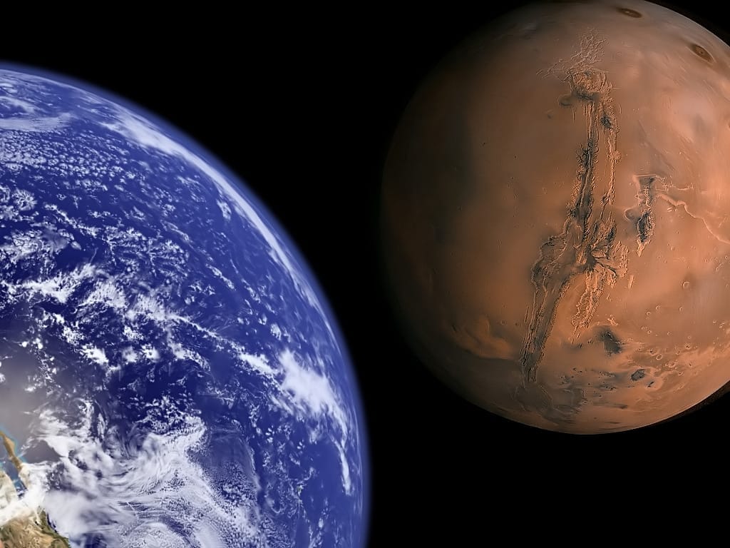 Earth and Mars
