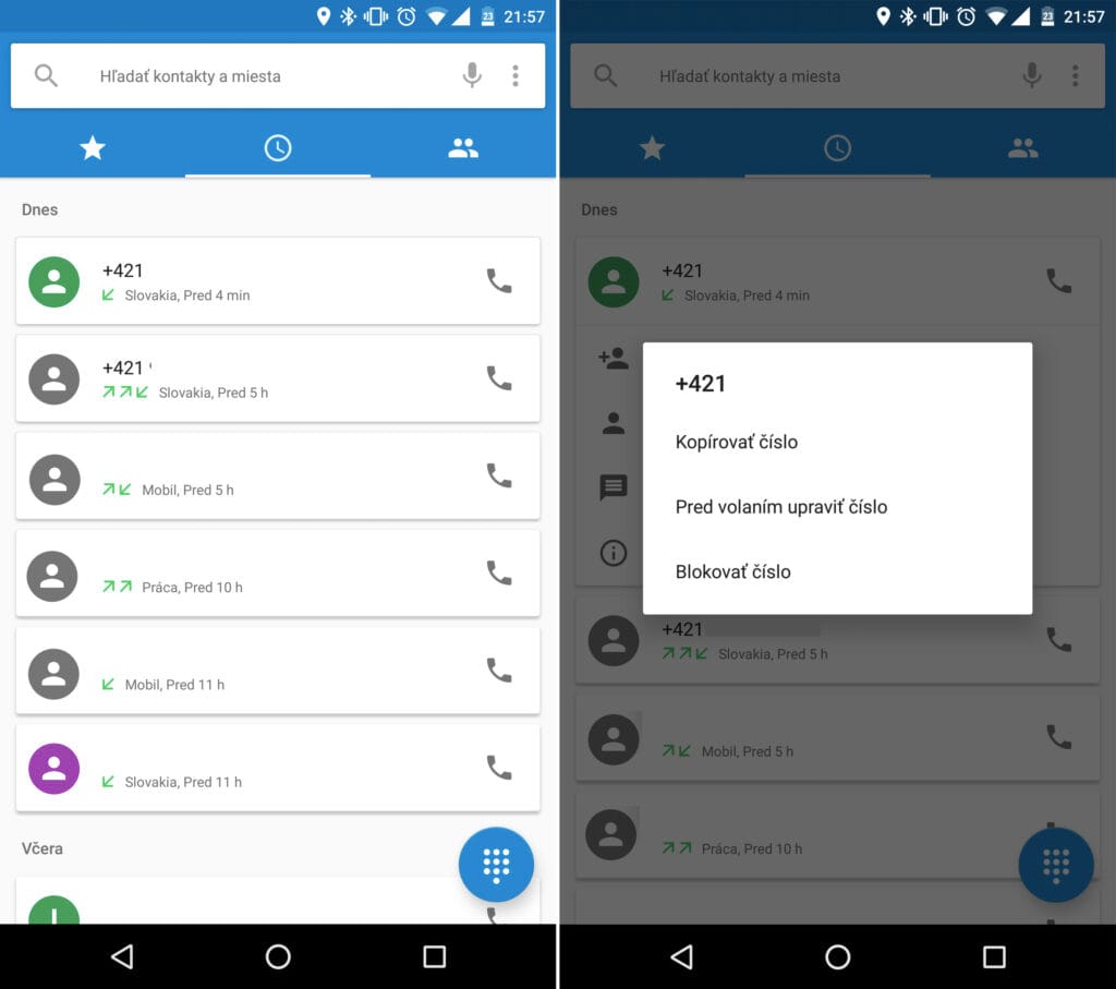 nastavenie blokovania